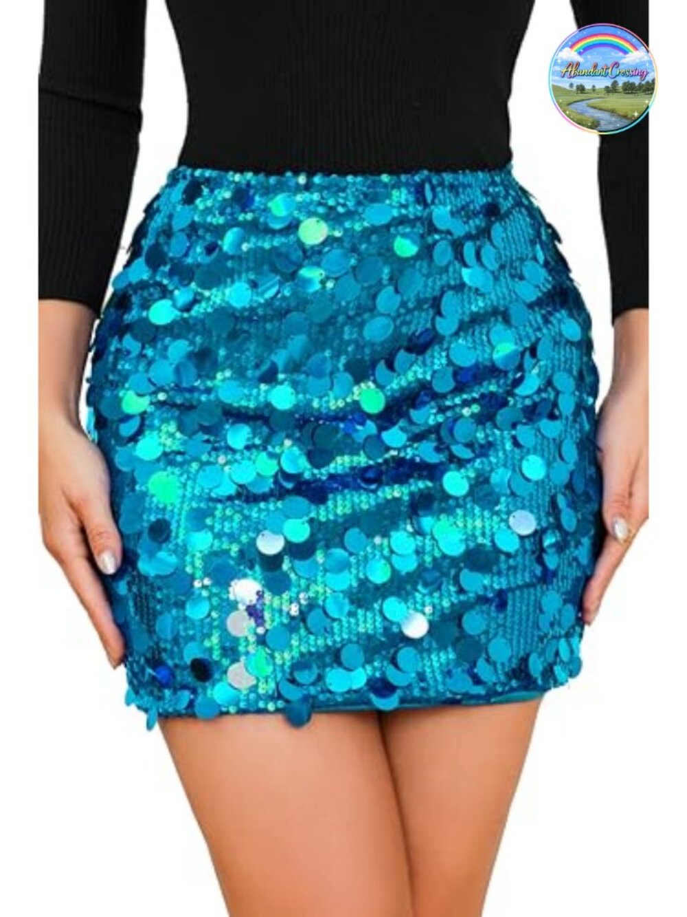 Sequin Mini Skirt High Waist Stretchy Bodycon Party Clubwear